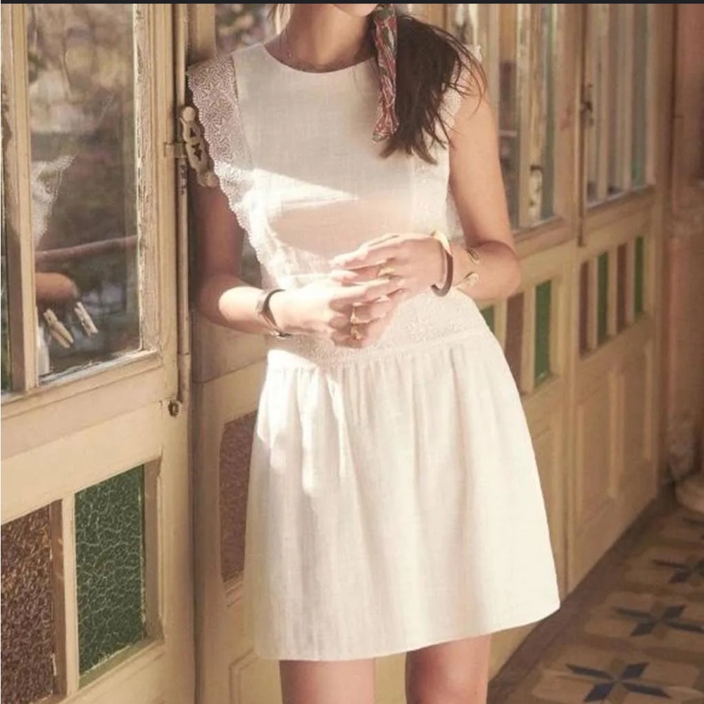 NWOT Sezane Naide White Mini Backless
Sundress Sz 38/6